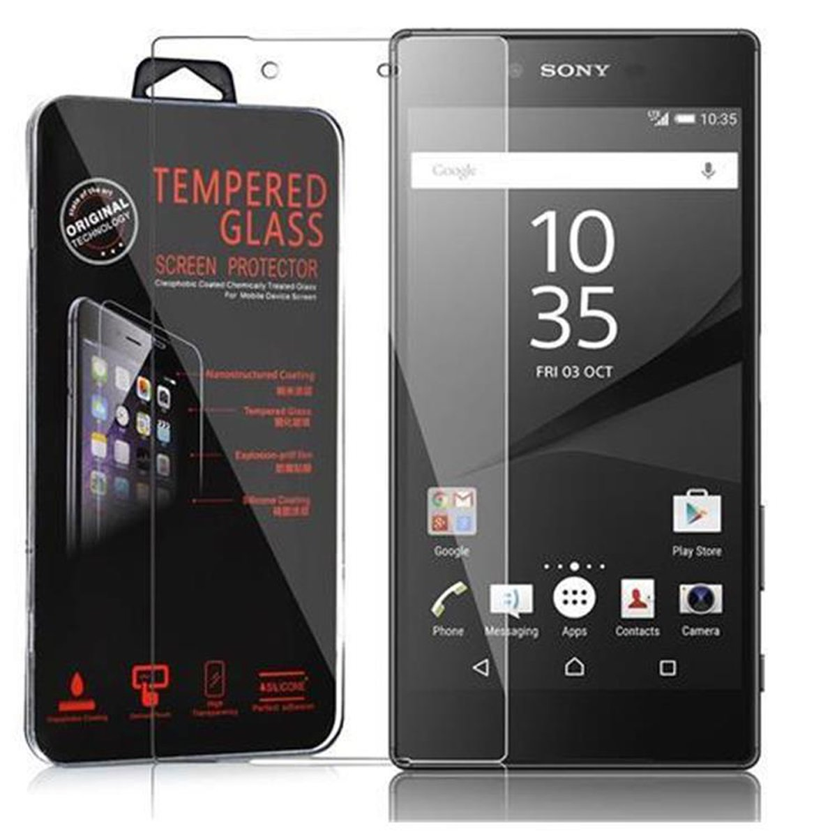 CADORABO Schutzglas Tempered Glas Xperia PLUS) Z5 Schutzfolie(für Sony