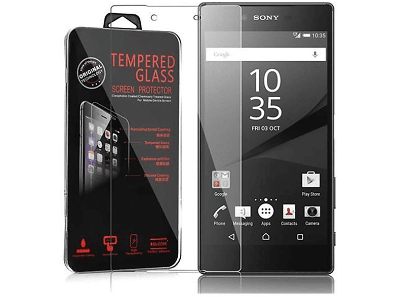 CADORABO Schutzglas Tempered Glas Schutzfolie(für Sony Xperia Z5 PLUS)