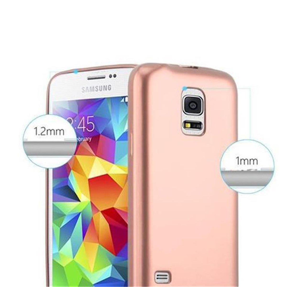 / Samsung, NEO, Matt TPU Hülle, GOLD METALLIC S5 Metallic ROSÉ S5 Galaxy Backcover, CADORABO