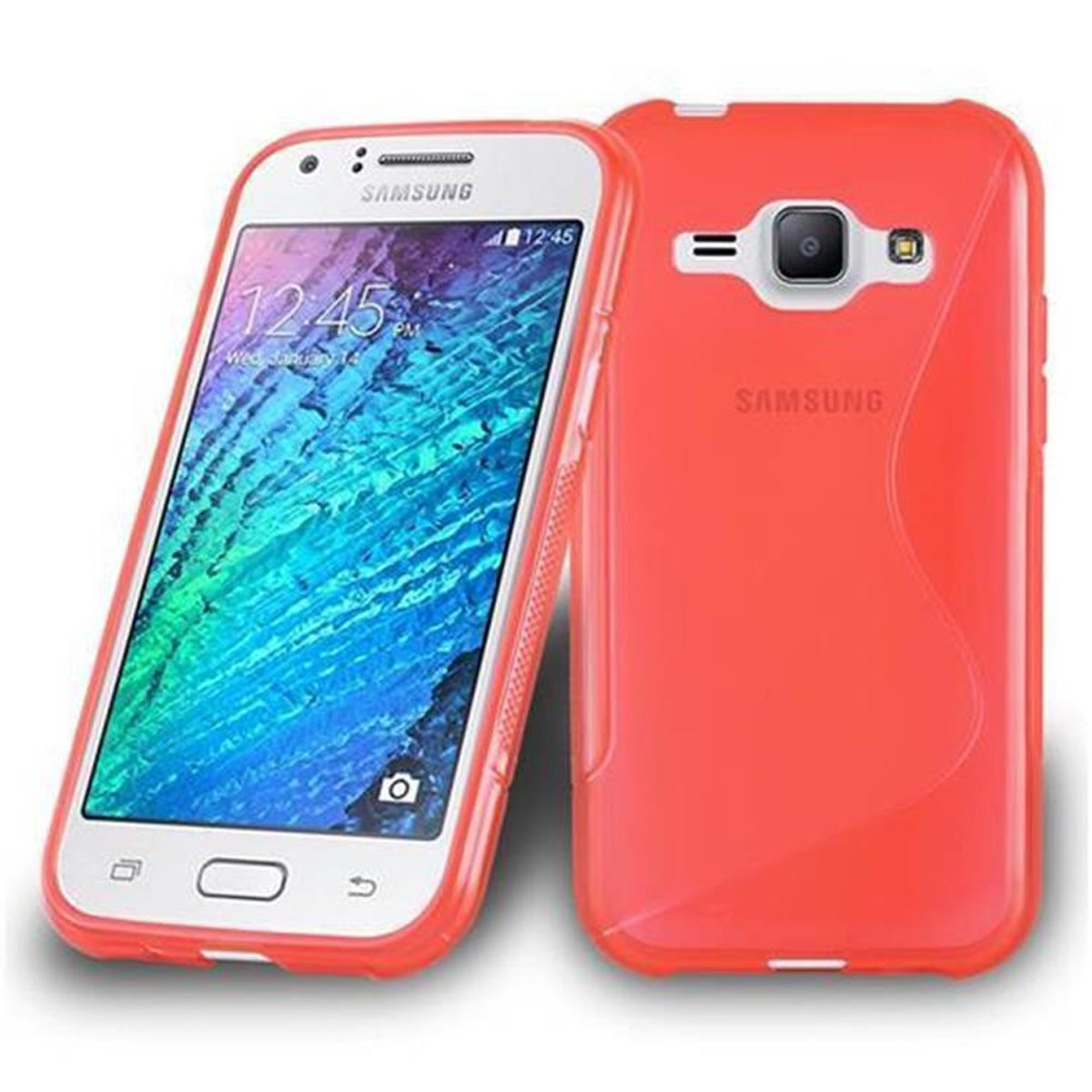 CADORABO TPU Samsung, Galaxy Handyhülle, 2015, S-Line Backcover, INFERNO J1 ROT