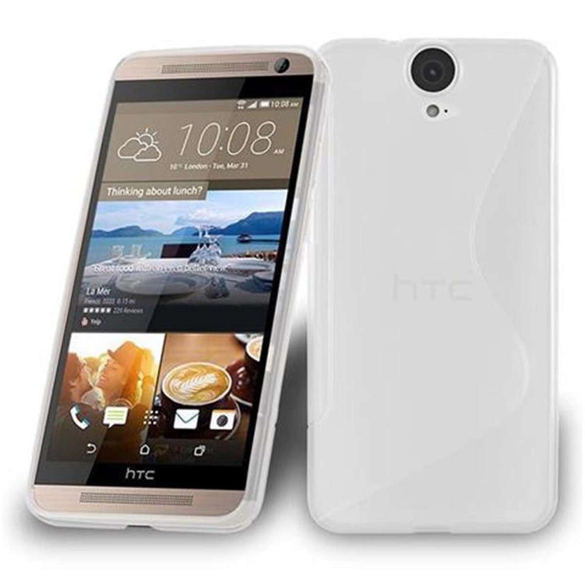 Handyhülle, HTC, E9 TRANSPARENT S-Line Backcover, HALB TPU CADORABO PLUS, ONE