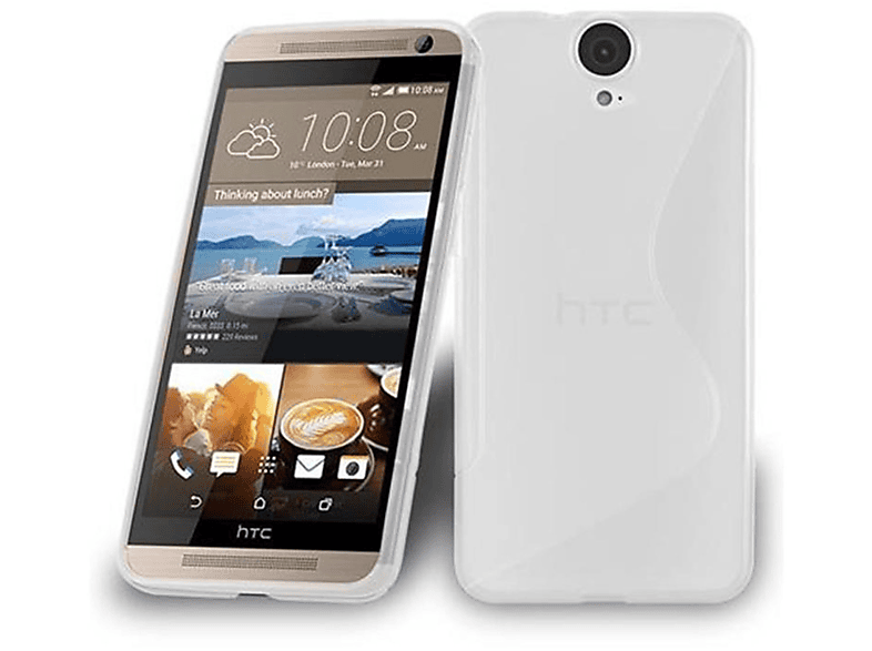E9 HALB TPU HTC, TRANSPARENT PLUS, ONE Backcover, CADORABO Handyhülle, S-Line