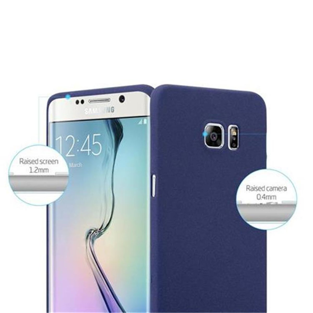 Samsung, Schutzhülle, PLUS, Frosted DUNKEL FROST TPU Galaxy Backcover, CADORABO EDGE BLAU S6