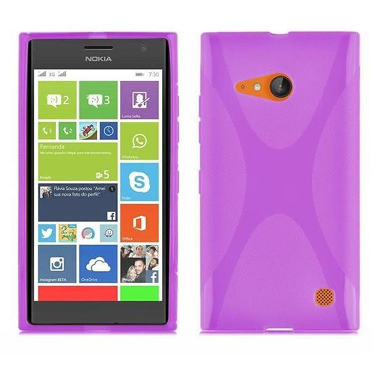 TPU Schutzhülle, X-Line FLIEDER Lumia 730, Nokia, Backcover, VIOLETT CADORABO