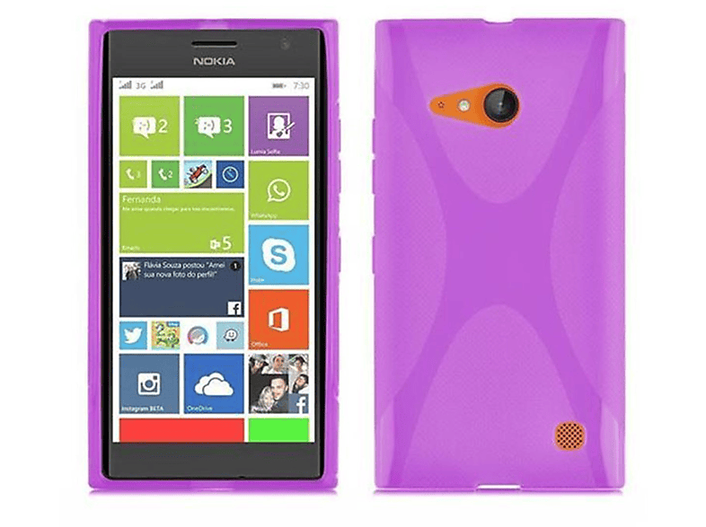 TPU VIOLETT X-Line Lumia Schutzhülle, CADORABO Backcover, FLIEDER Nokia, 730,
