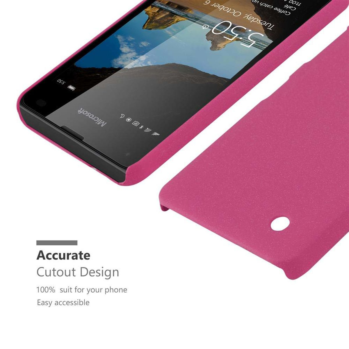 CADORABO Hülle im Hard Style, Case Lumia Frosty Backcover, Nokia, PINK FROSTY 550
