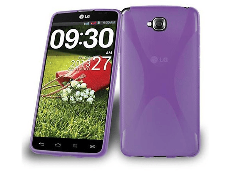 Pad G CADORABO VIOLETT TPU X-Line FLIEDER Backcover, LG, Schutzhülle, LITE, PRO