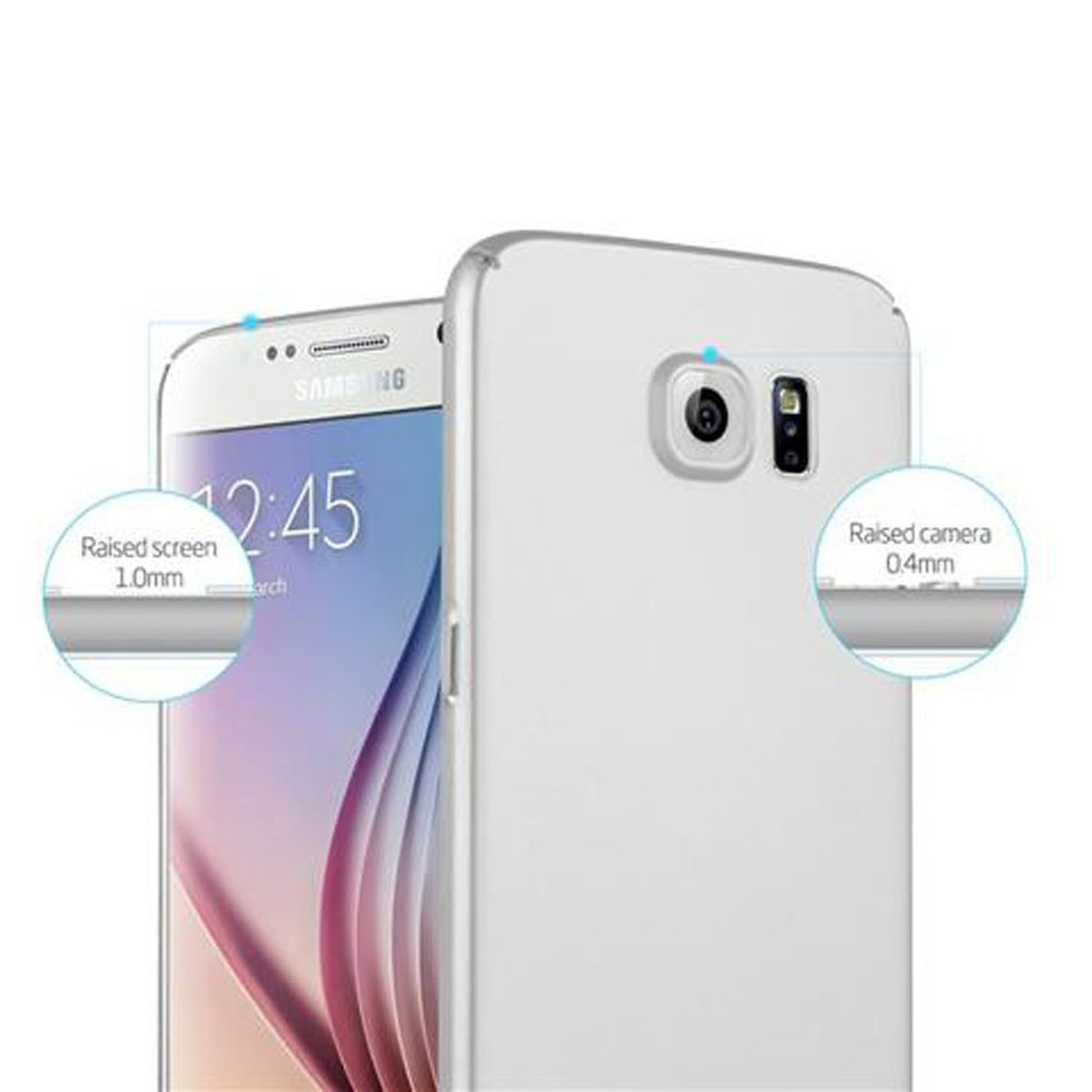 Case Samsung, Matt Hard SILBER Style, Backcover, S6, CADORABO Galaxy METALL Hülle im Metall