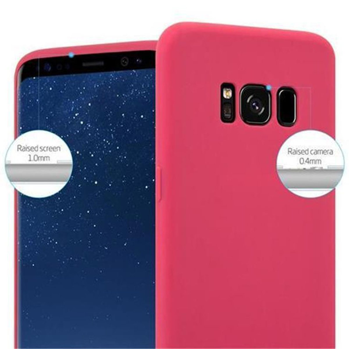 CADORABO Hülle im TPU PLUS, Galaxy S8 Style, CANDY Samsung, ROT Backcover, Candy