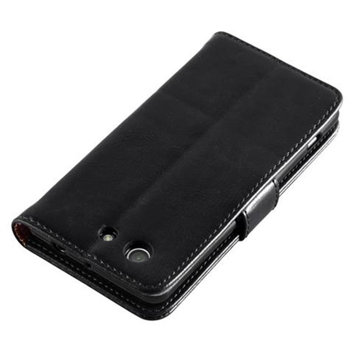 Bookcover, Xperia Book Style, Hülle SCHWARZ GRAPHIT CADORABO Z3 Sony, Luxury COMPACT,