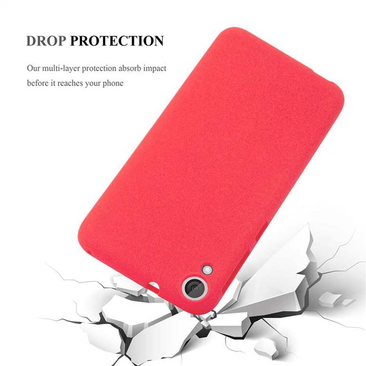 TPU ROT CADORABO Backcover, 820, Schutzhülle, FROST Frosted Desire HTC,