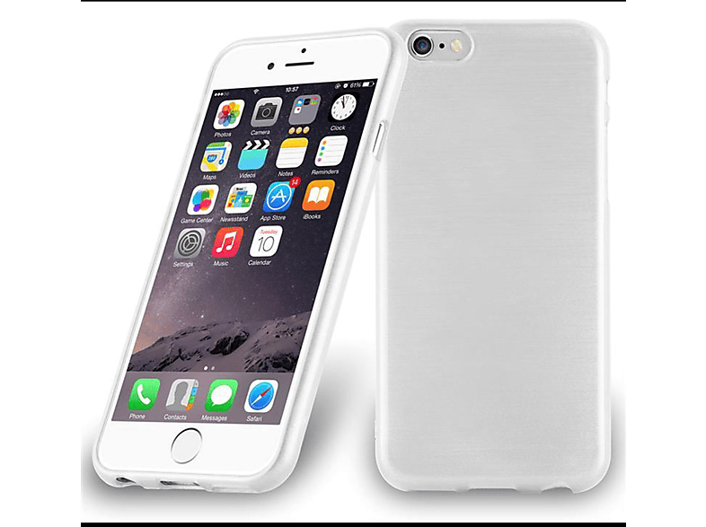 CADORABO TPU Brushed Hülle, Backcover, Apple, iPhone 6 PLUS / 6S PLUS, SILBER
