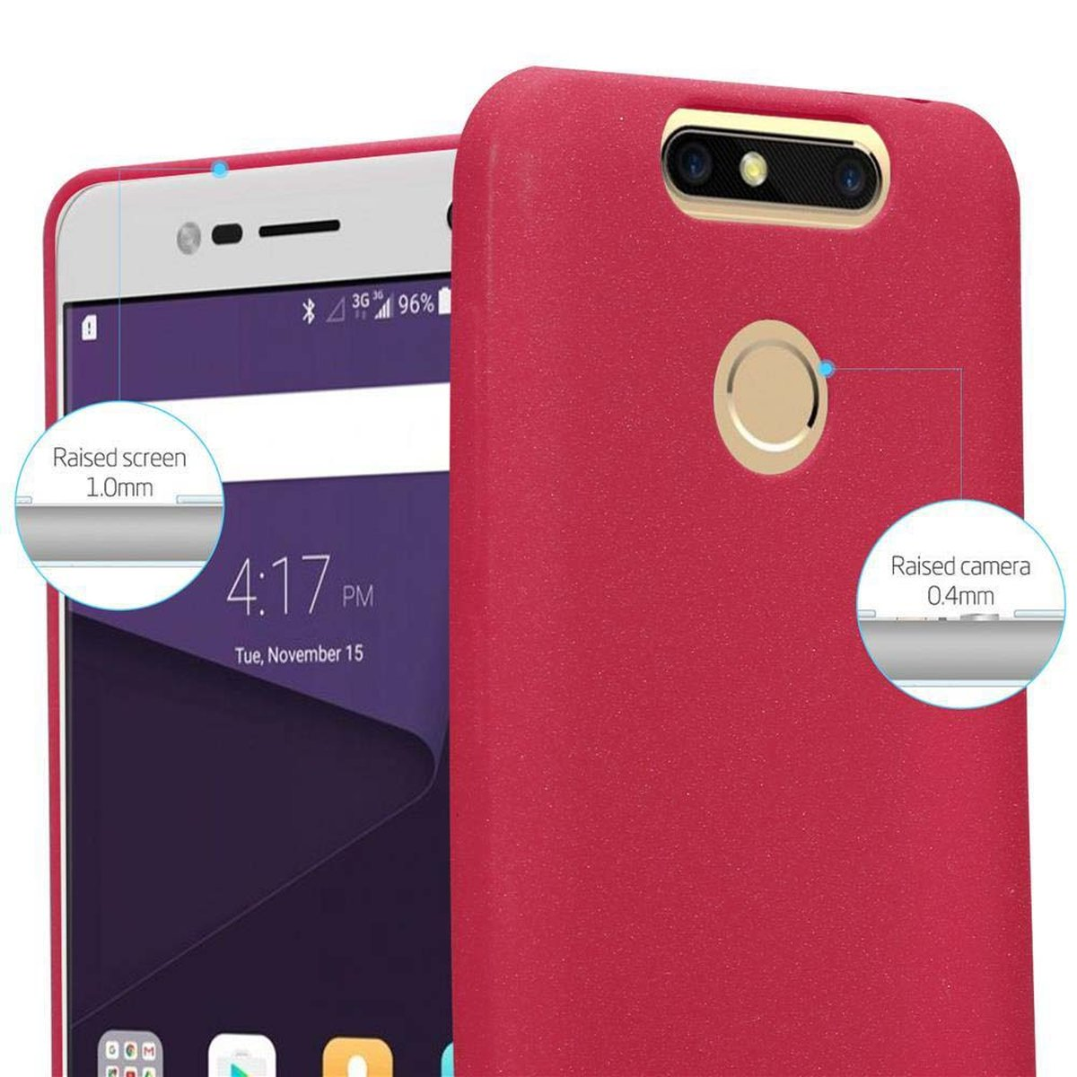 CADORABO TPU V8 MINI, Schutzhülle, Blade Backcover, ZTE, ROT FROST Frosted