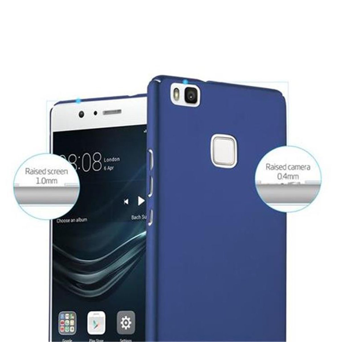 CADORABO Hülle im Hard Huawei, Style, Metall LITE METALL Case 2016 G9 Matt Backcover, LITE, BLAU / P9