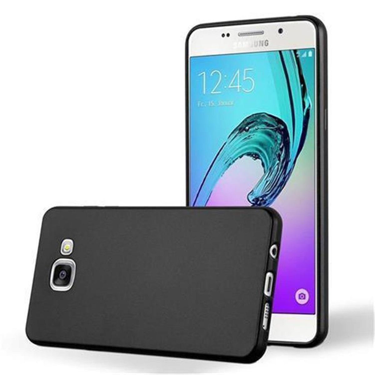 CADORABO Backcover, Galaxy TPU A3 Samsung, Metallic METALLIC SCHWARZ Matt Hülle, 2016,