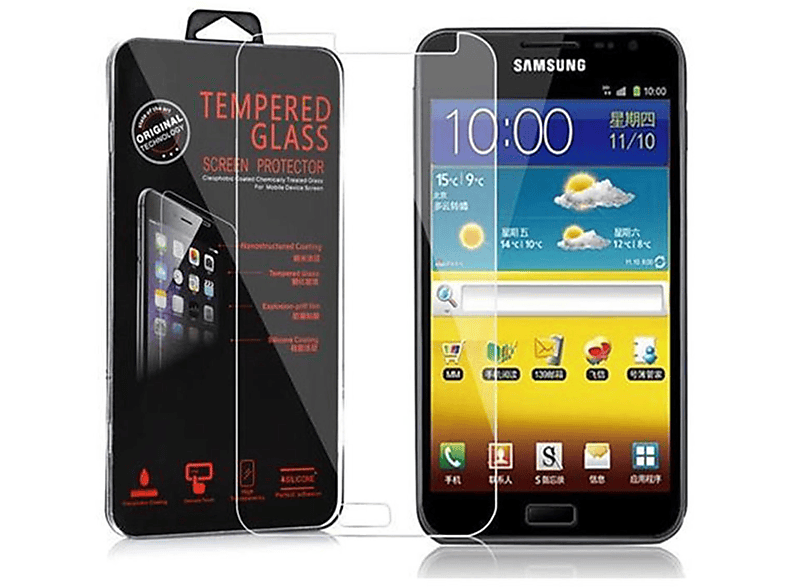 CADORABO Schutzglas Tempered Glas 1) NOTE Galaxy Samsung Schutzfolie(für