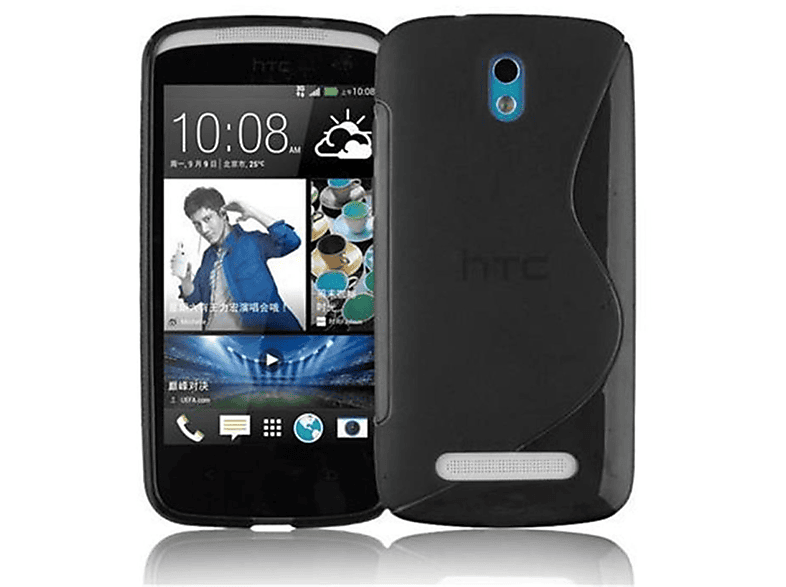 CADORABO TPU HTC, SCHWARZ OXID 500, Backcover, Handyhülle, S-Line Desire