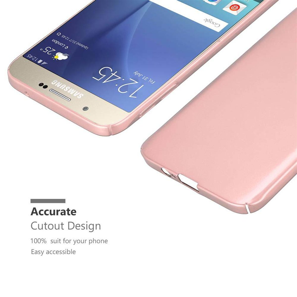 CADORABO Hülle im Hard Case METALL Backcover, Style, 2015, Samsung, GOLD A8 Galaxy ROSÉ Metall Matt