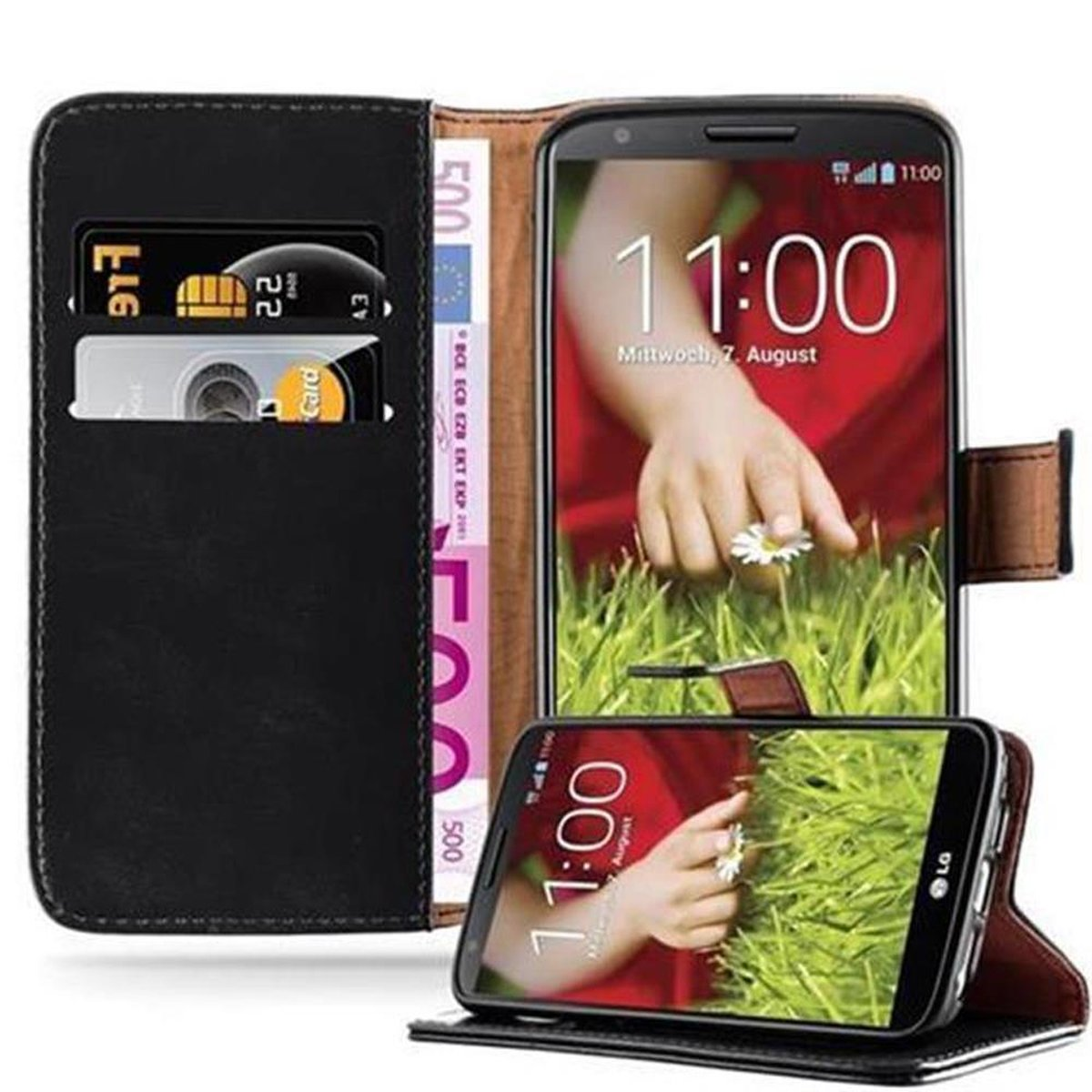 CADORABO Cover Con Chiusura Magnetica E Scomparti Per Carte Fronte Copertina Lg G2 Mini Nero 144314637