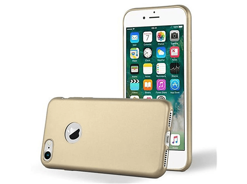 CADORABO TPU Matt Metallic Hülle, Backcover, Apple, iPhone 7 / 7S / 8 / SE 2020, METALLIC GOLD