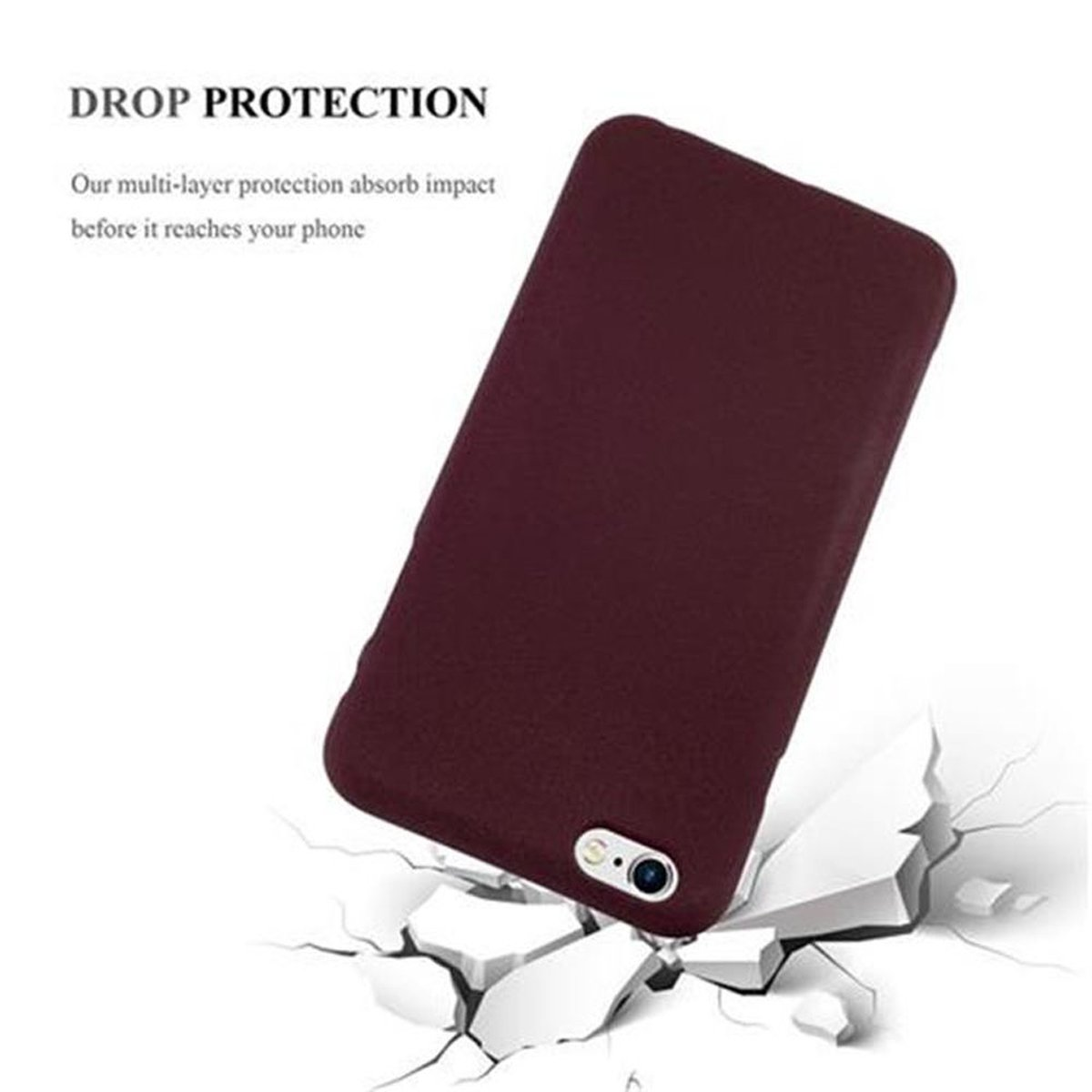 / CADORABO 6 Apple, iPhone LILA FROST Frosted TPU 6S, Backcover, Schutzhülle, BORDEAUX