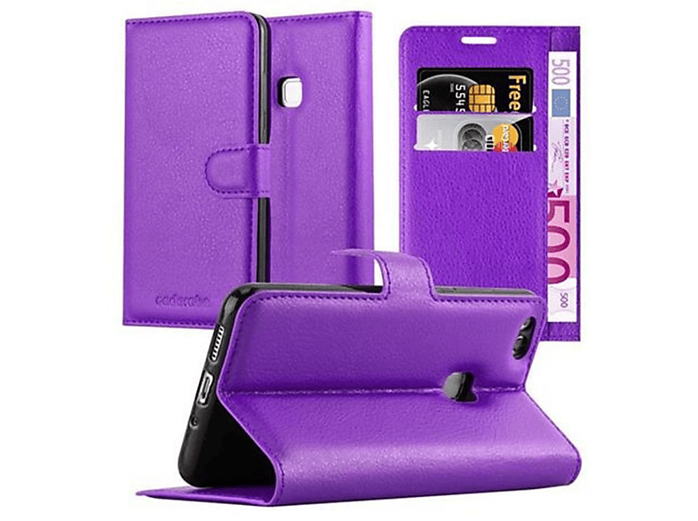 CADORABO Book Hülle Standfunktion, Bookcover, Huawei, P10 LITE, MANGAN VIOLETT
