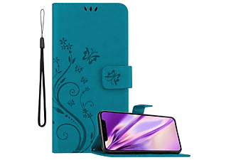 carcasa de móvil Funda libro para Móvil - Carcasa protección resistente de estilo libro;CADORABO, Apple, iPhone XS MAX, azul floral
