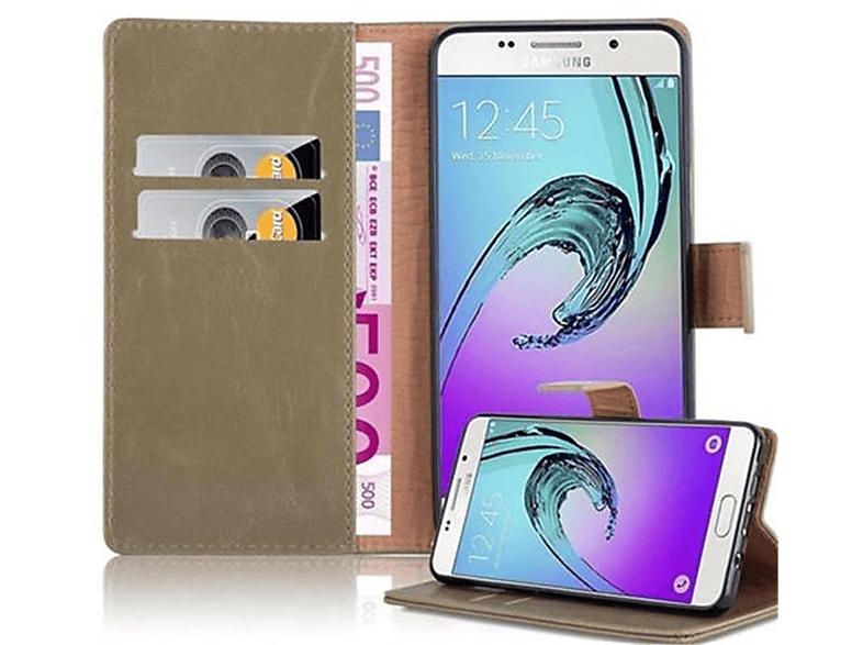 2016, Bookcover, Style, Galaxy Samsung, CADORABO CAPPUCCINO Hülle BRAUN A5 Book Luxury