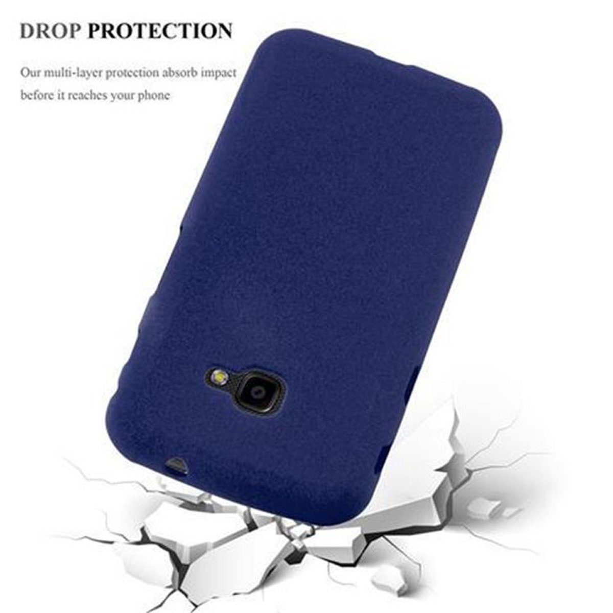 CADORABO TPU Frosted Schutzhülle, Backcover, / DUNKEL Samsung, XCover Galaxy 4 FROST BLAU XCover 4s