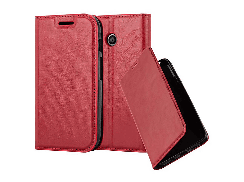 Cadorabo Custodia Libro per Motorola MOTO E4 in CLASSY ORO ROSA - con
