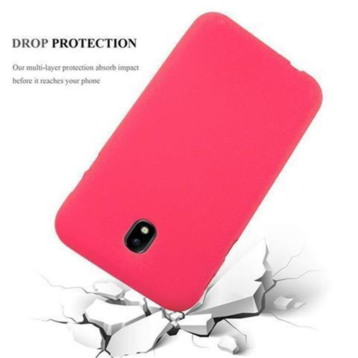 CADORABO TPU Frosted Schutzhülle, Galaxy J5 Backcover, ROT 2017, Samsung, FROST