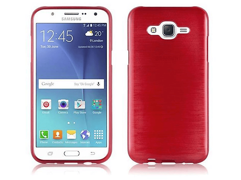 CADORABO TPU ROT Galaxy J5 Backcover, Brushed 2015, Hülle, Samsung