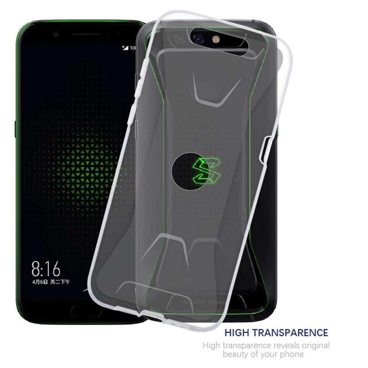 AIR TPU Schutzhülle, TRANSPARENT VOLL Slim BLACK CADORABO Backcover, Ultra Xiaomi, SHARK,