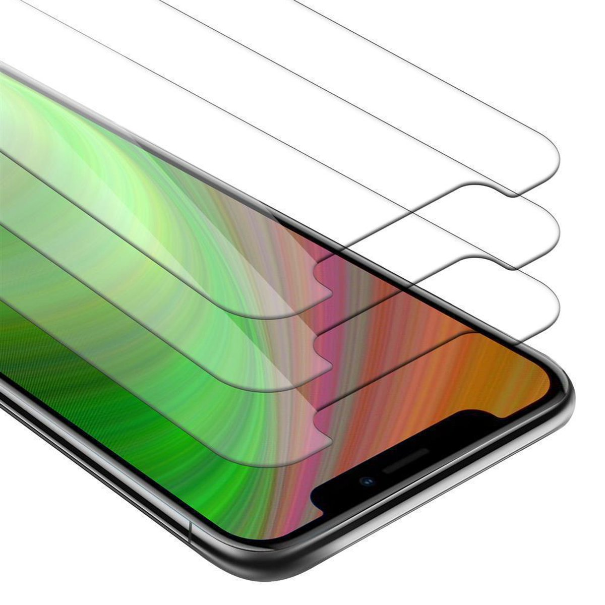 3x Apple Glas XS Schutzglas iPhone Tempered CADORABO Schutzfolie(für MAX)