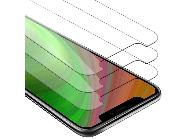 CADORABO 3x Schutzglas Tempered Glas Schutzfolie(für Apple iPhone X / XS)