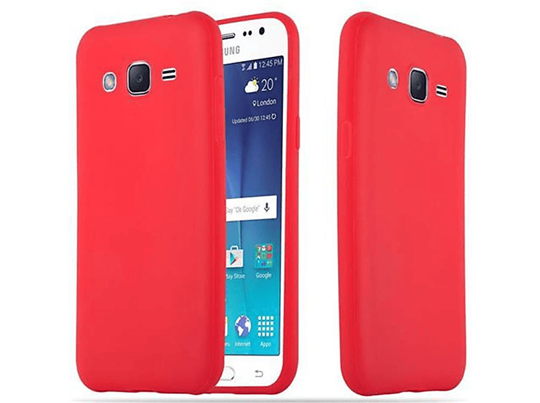 CADORABO Hülle 2015, Style, TPU im Galaxy ROT Backcover, J2 Candy Samsung, CANDY