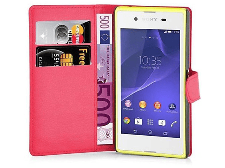 Book KARMIN CADORABO Bookcover, Sony, Standfunktion, Hülle Xperia ROT E3,