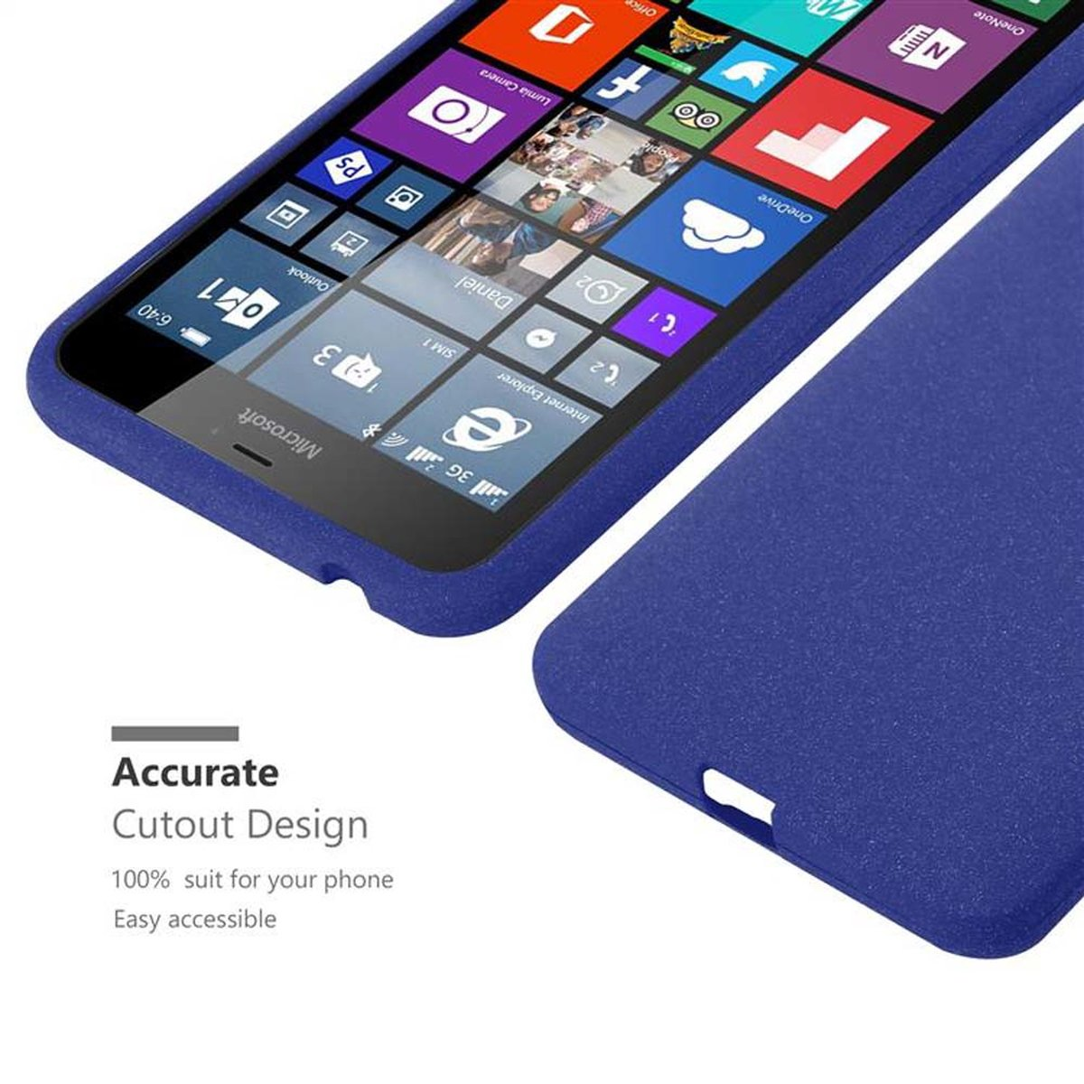 XL, Frosted TPU DUNKEL Schutzhülle, Lumia FROST CADORABO Backcover, Nokia, 640 BLAU