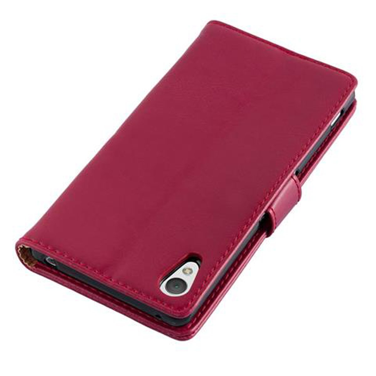CADORABO Hülle Luxury Book Style, Sony, Bookcover, / Z3 Z4, ROT PLUS WEIN Xperia