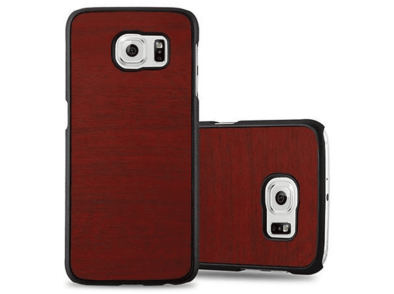 CADORABO Hülle Hard Case Galaxy WOODY Woody S6, Style, Backcover, ROT Samsung
