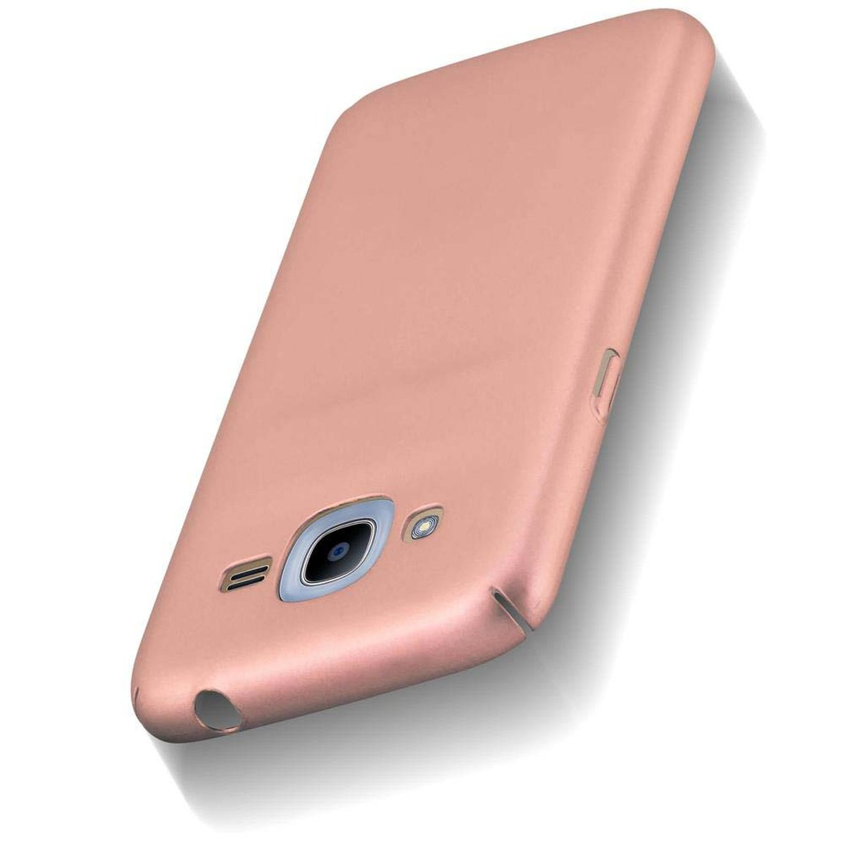 Hard GOLD Hülle im ROSÉ Style, Galaxy CADORABO Samsung, Metall METALL J2 Case Matt Backcover, 2016,