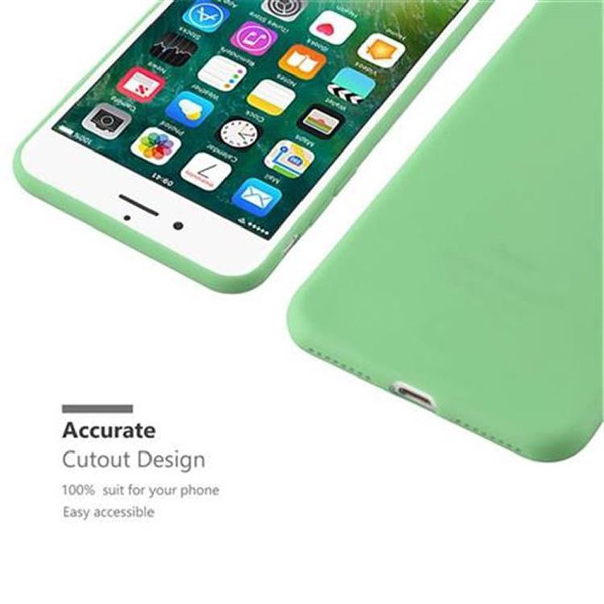 CADORABO Hülle im TPU GRÜN Candy Backcover, Style, PLUS CANDY iPhone / / Apple, PASTELL 7 PLUS 8 PLUS, 7S