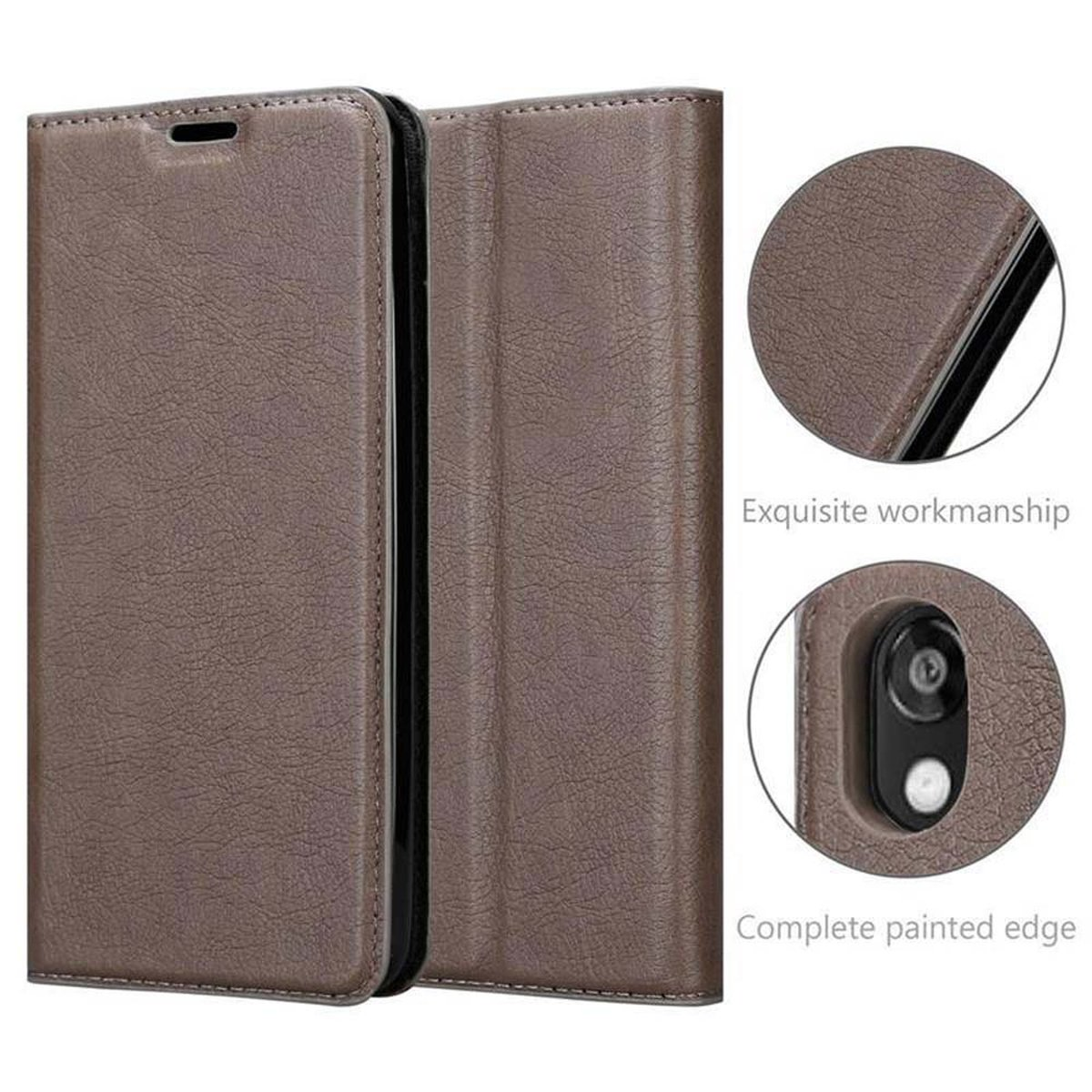 2019 BRAUN / Huawei, / Bookcover, Play Honor Invisible KAFFEE Hülle Enjoy Y5 Book 8 CADORABO Magnet, 8S,