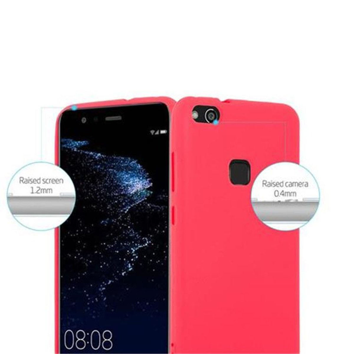 CADORABO TPU LITE, FROST ROT P10 Frosted Backcover, Schutzhülle, Huawei
