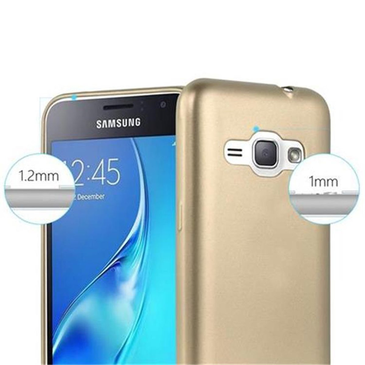 TPU GOLD Matt 2016, Hülle, J1 Galaxy METALLIC Metallic CADORABO Samsung, Backcover,