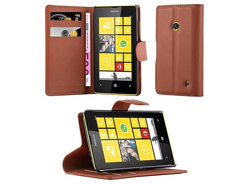 CADORABO Book Standfunktion, BRAUN Hülle Lumia / SCHOKO Bookcover, 521, 520 Nokia