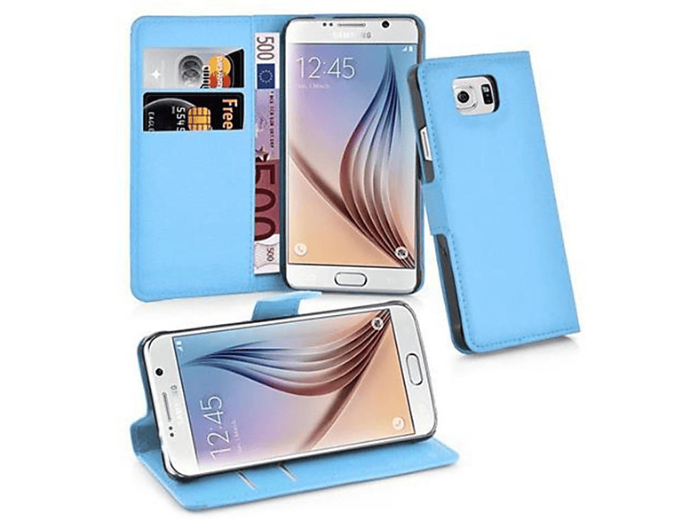 CADORABO Book S6, Galaxy PASTELL Hülle Samsung, Bookcover, Standfunktion, BLAU