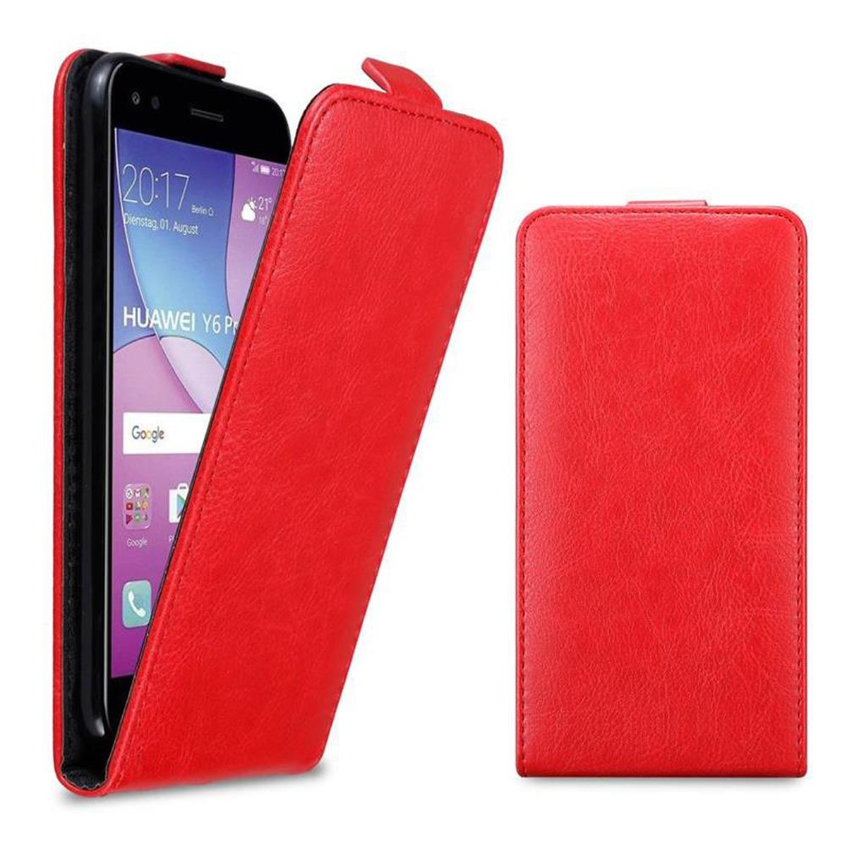 im APFEL PRO Style, Flip Cover, ROT Huawei, CADORABO Flip Hülle 2017, Y6