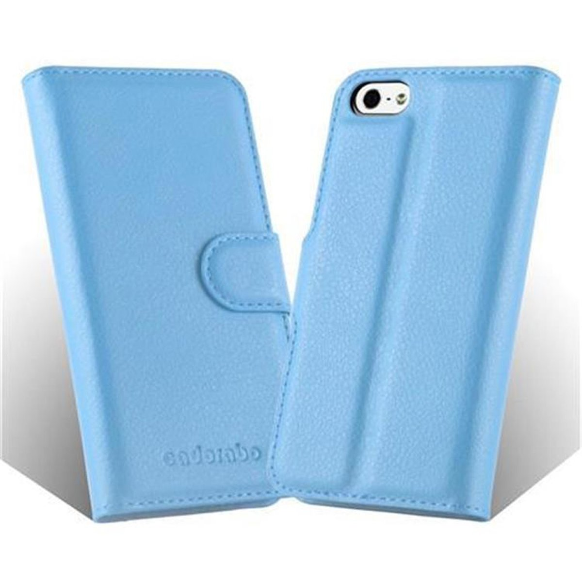 CADORABO Book Hülle Standfunktion, 5S / Bookcover, BLAU 5 Apple, SE PASTELL 2016, iPhone 