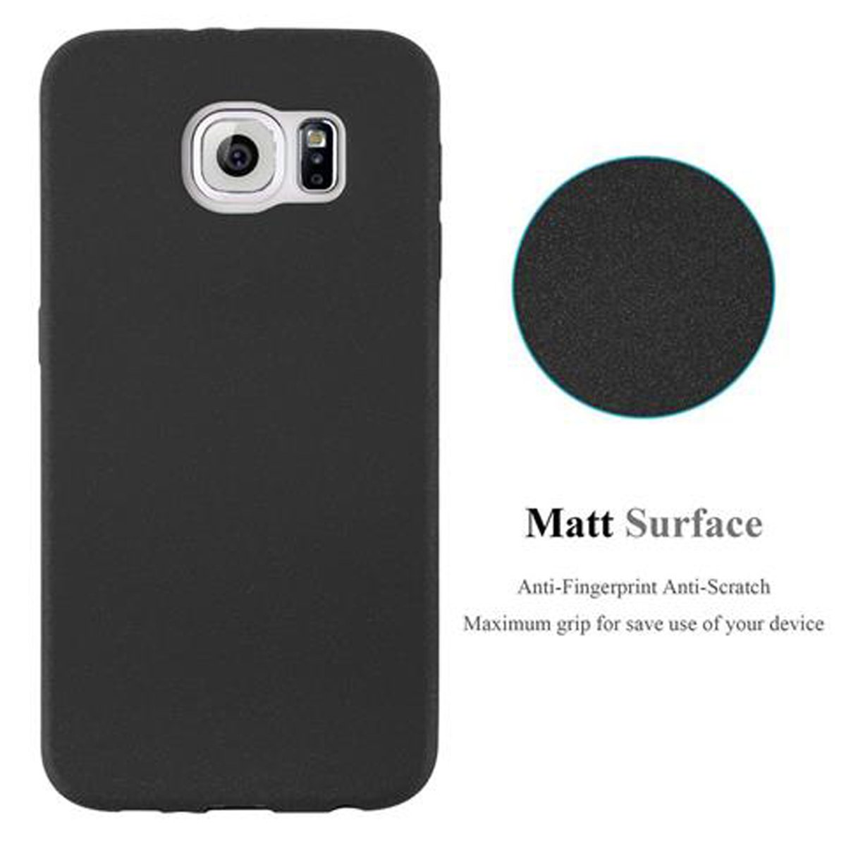 CADORABO TPU Frosted Schutzhülle, S6, SCHWARZ FROST Samsung, Backcover, Galaxy